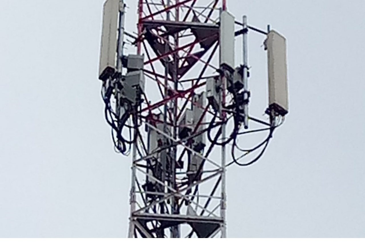 Network mast aerial view