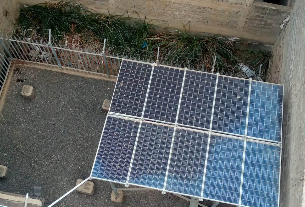 Well erected solar panel